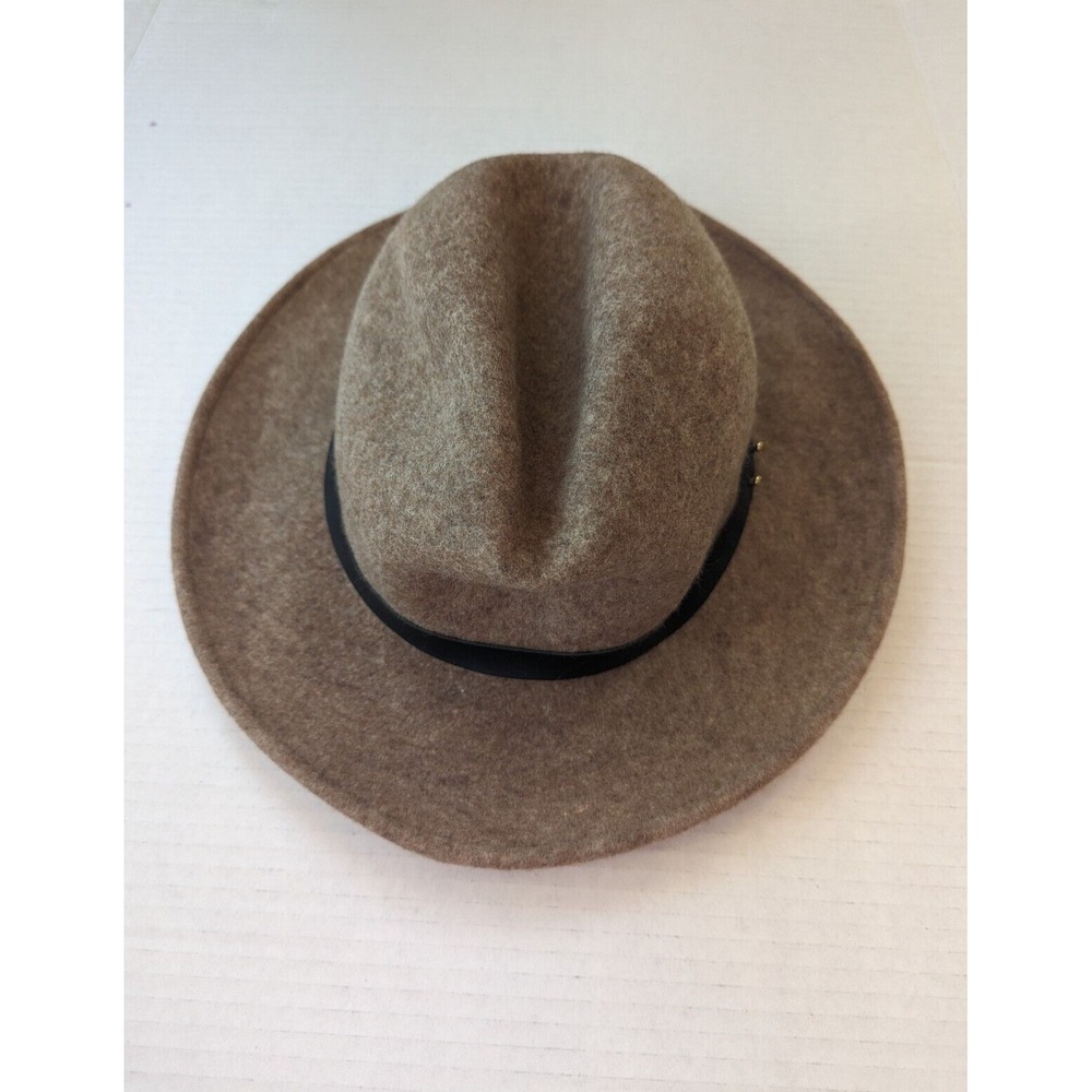 Lucky Brand Brown Full Brim Ranger Hat Cowgirl Wool Wide Fedora